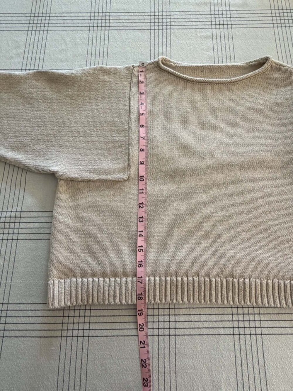 J.Crew 100% Cotton Rollneck Boxy Cropped Sweater Oatmeal Small - Picture 4 of 8